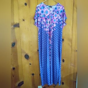 Bob Mackie Short Sleeve Flower Caftan Dress